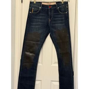 Kohzo 31x34 Premium Denim Jeans Dark Wash Distressed Patched Japan Style